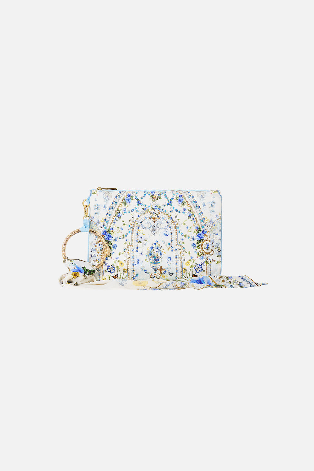 RING SCARF CLUTCH DANDELION SKIES