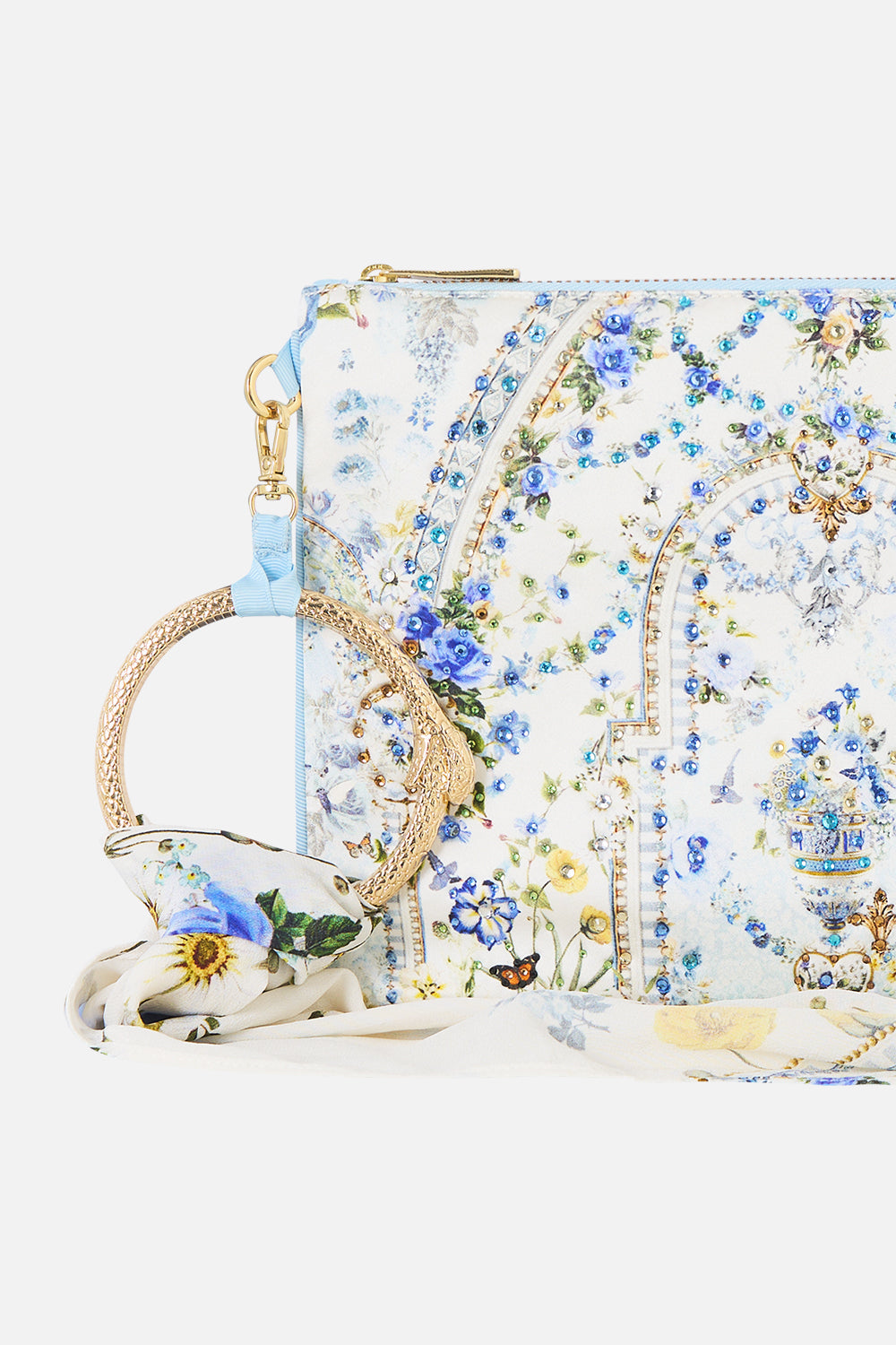 RING SCARF CLUTCH DANDELION SKIES