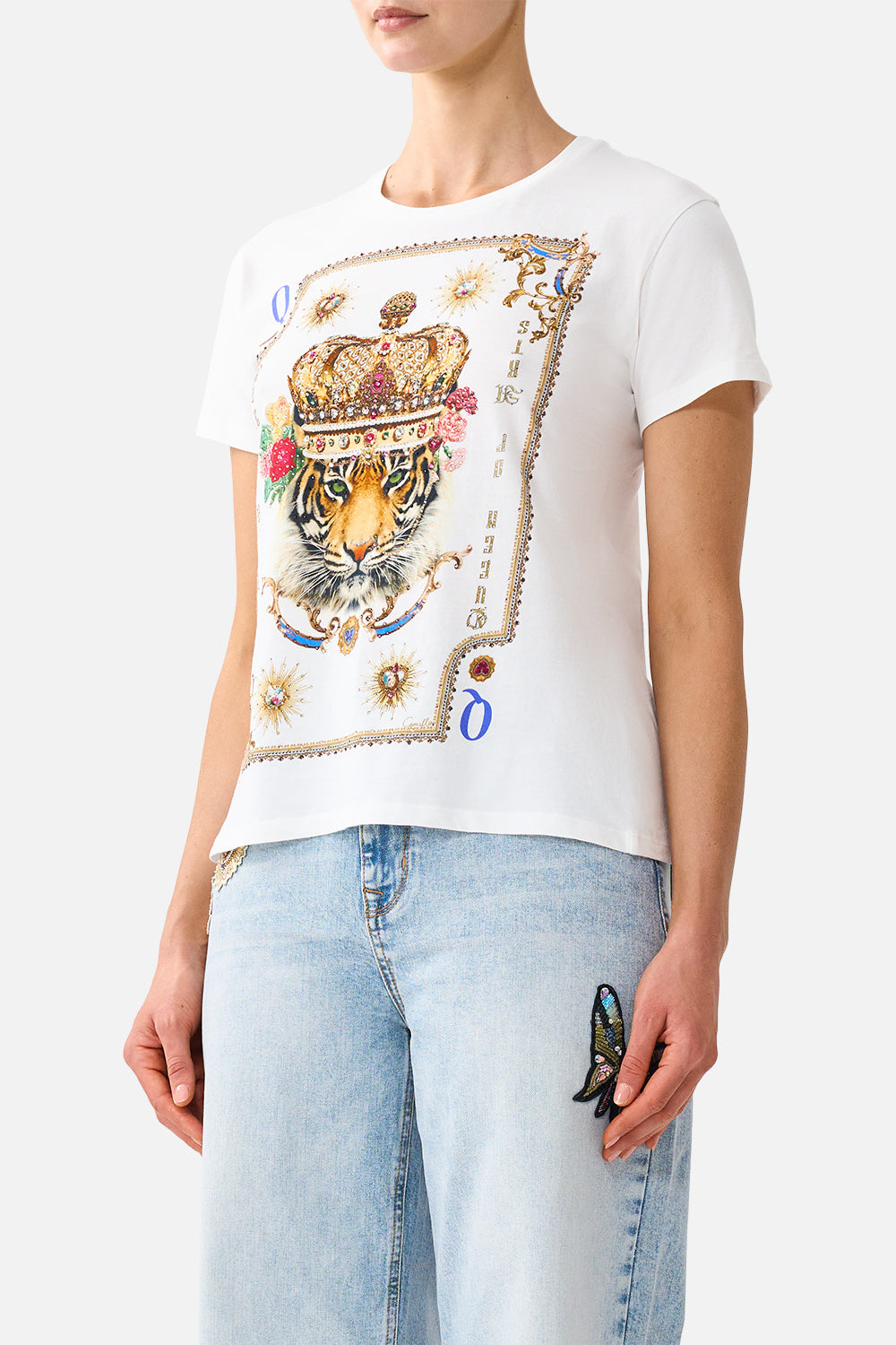 The CAMILLA SHORT SLEEVE EASY TEE VERSES IN VINTAGE