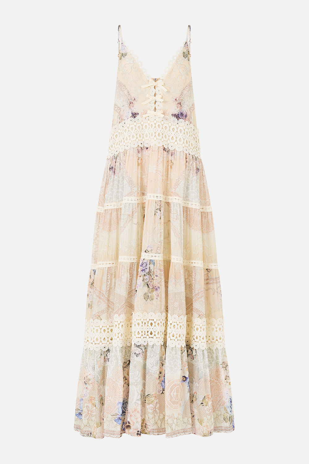 The CAMILLA GATHERED JERSEY LONG DRESS ANIMALS IN THE PALACE in our  print.