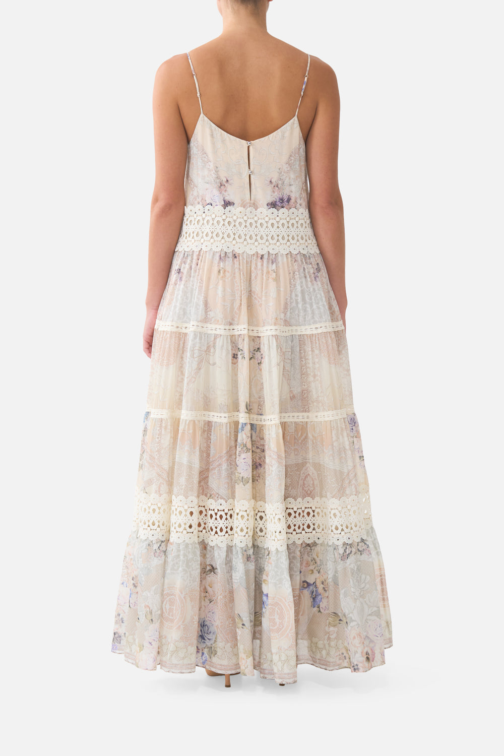 The CAMILLA GATHERED JERSEY LONG DRESS ANIMALS IN THE PALACE in our  print.