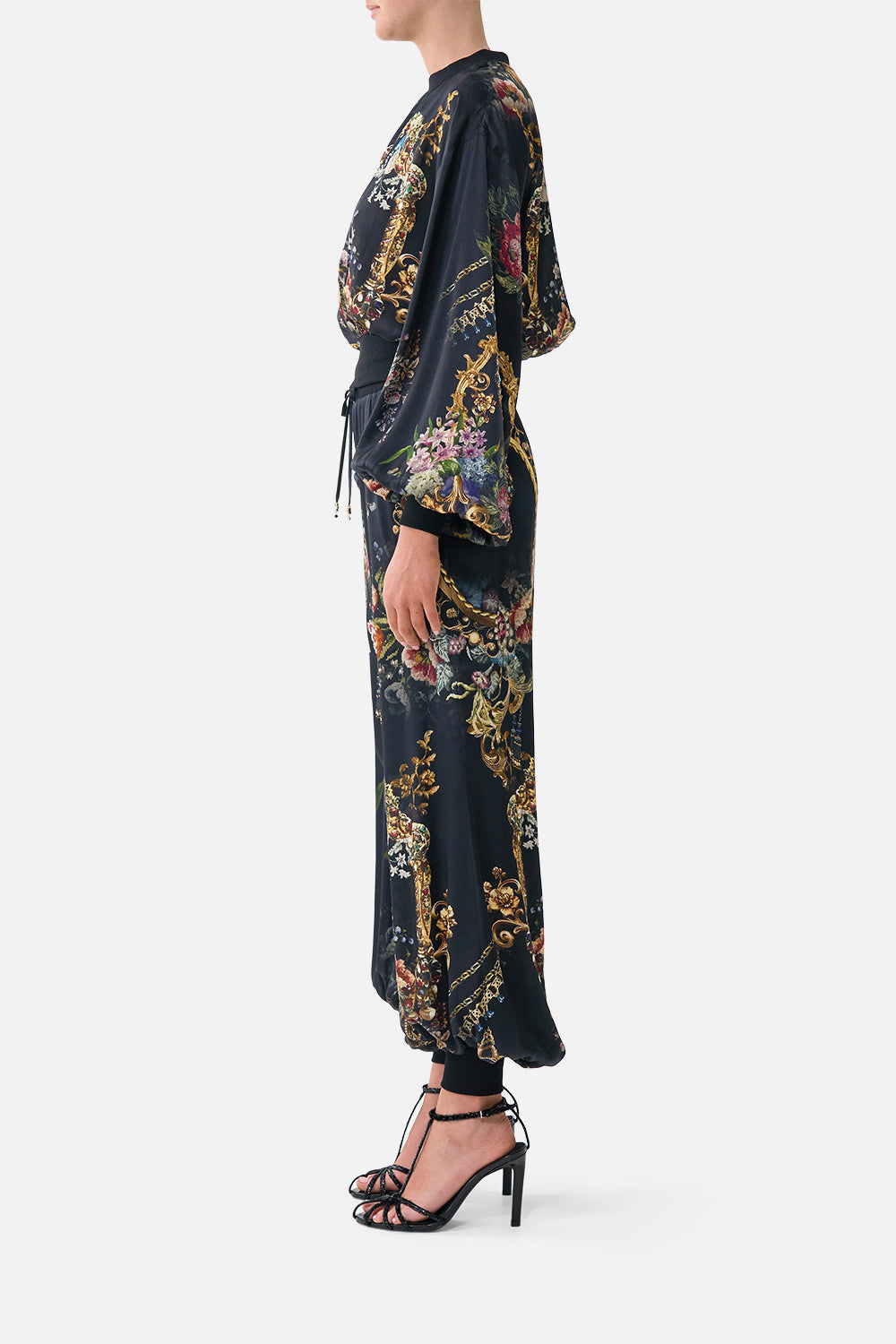 The CAMILLA ASYMMETRIC MULTI FRILL DRESS CHAMBER OF BLOOMS in our  print.