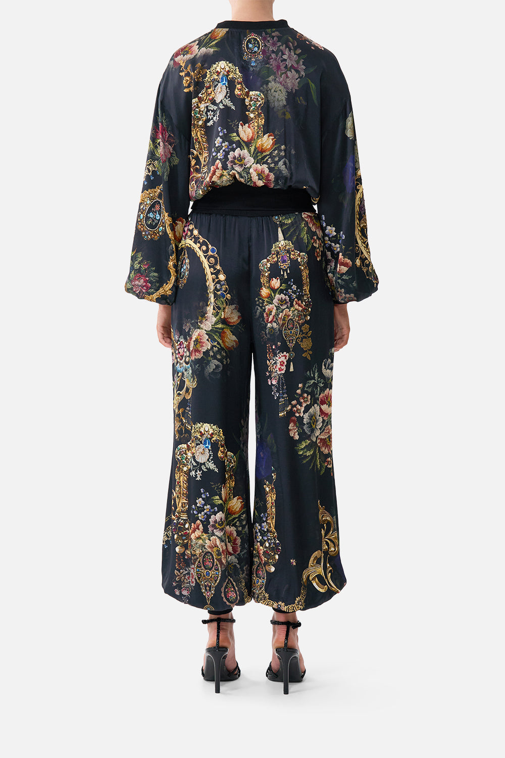 The CAMILLA ASYMMETRIC MULTI FRILL DRESS CHAMBER OF BLOOMS in our  print.