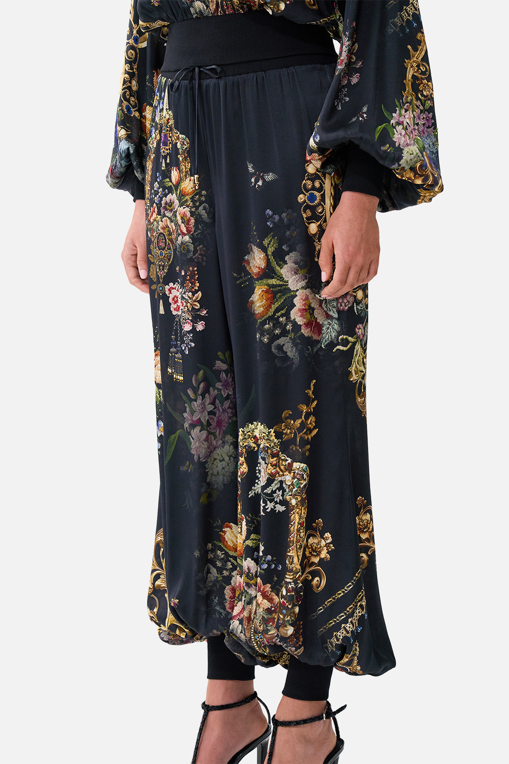 The CAMILLA ASYMMETRIC MULTI FRILL DRESS CHAMBER OF BLOOMS in our  print.