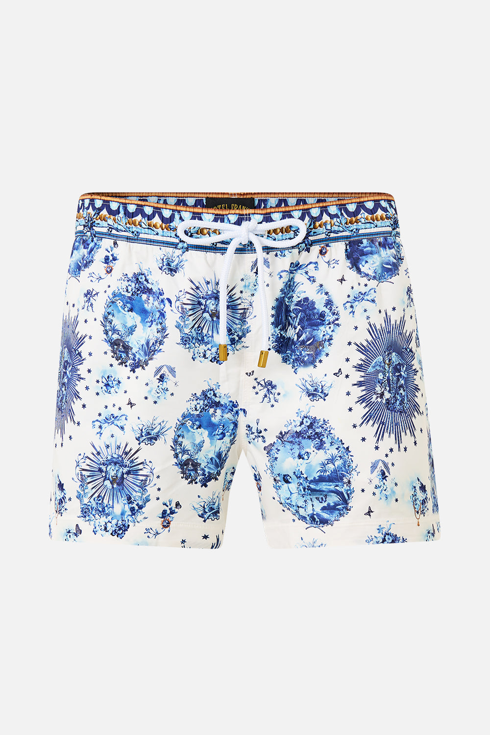 The CAMILLA Short Length Boardshort With Elastic Waist The Porcelain Parlour in our The Porcelain Parlour print.