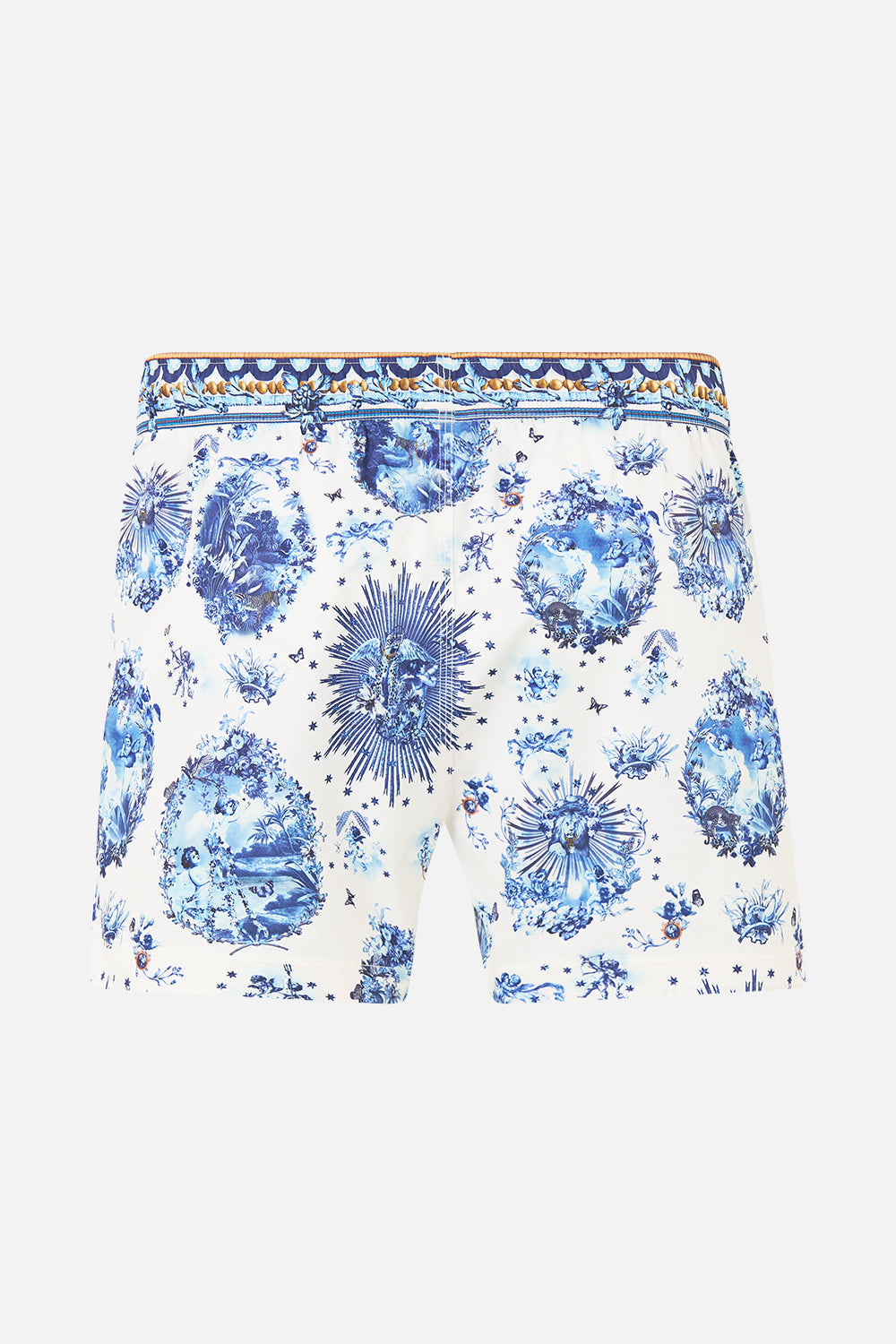 The CAMILLA Short Length Boardshort With Elastic Waist The Porcelain Parlour in our The Porcelain Parlour print.