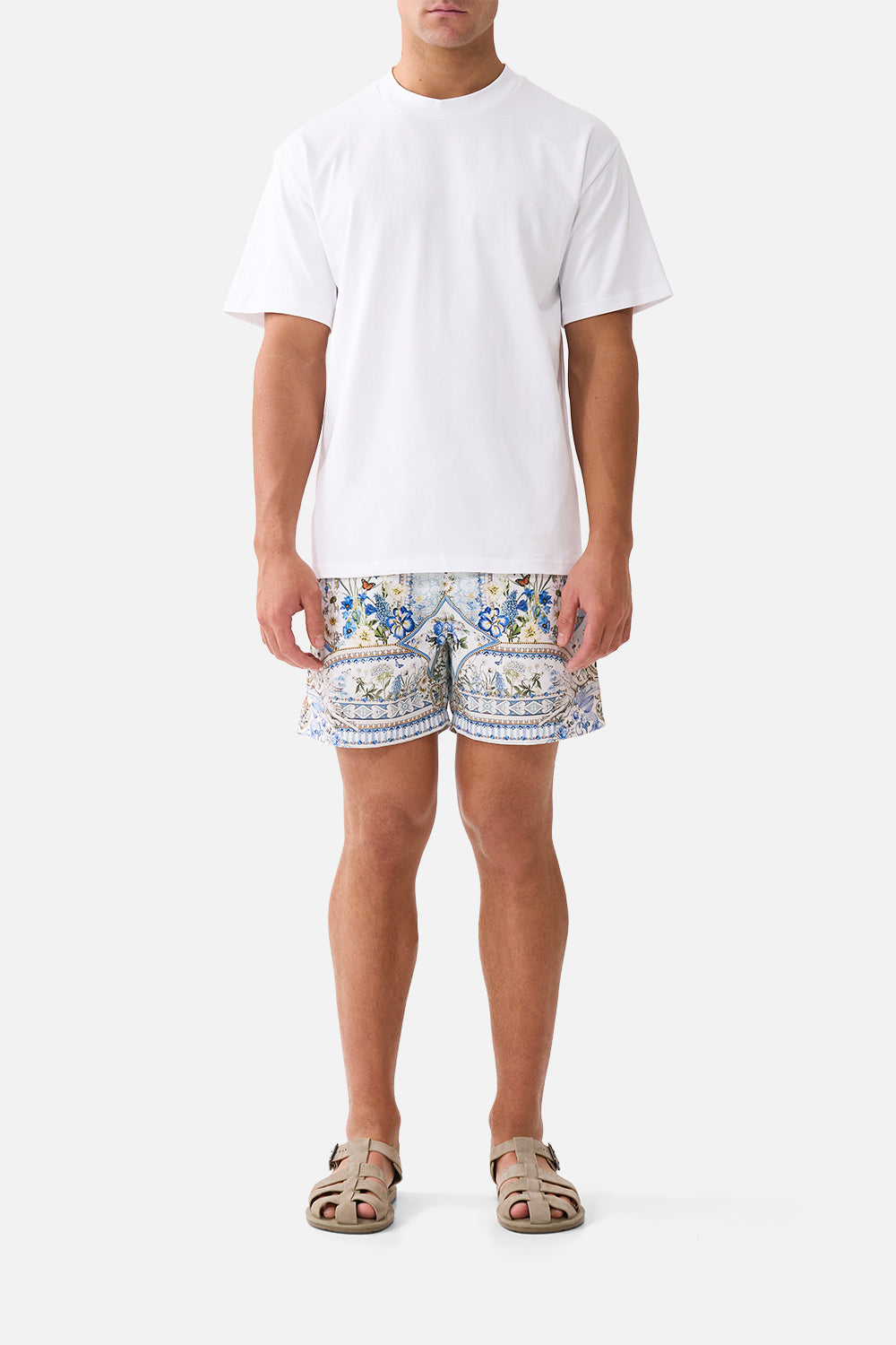 MID LENGTH BOARDSHORT WITH ELASTIC WAIST DANDELION SKIES
