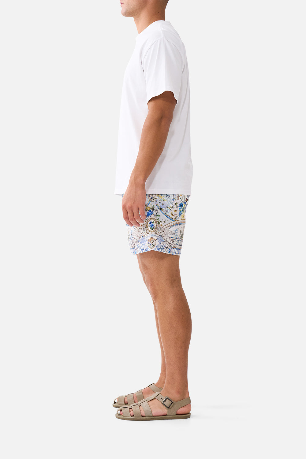 MID LENGTH BOARDSHORT WITH ELASTIC WAIST DANDELION SKIES