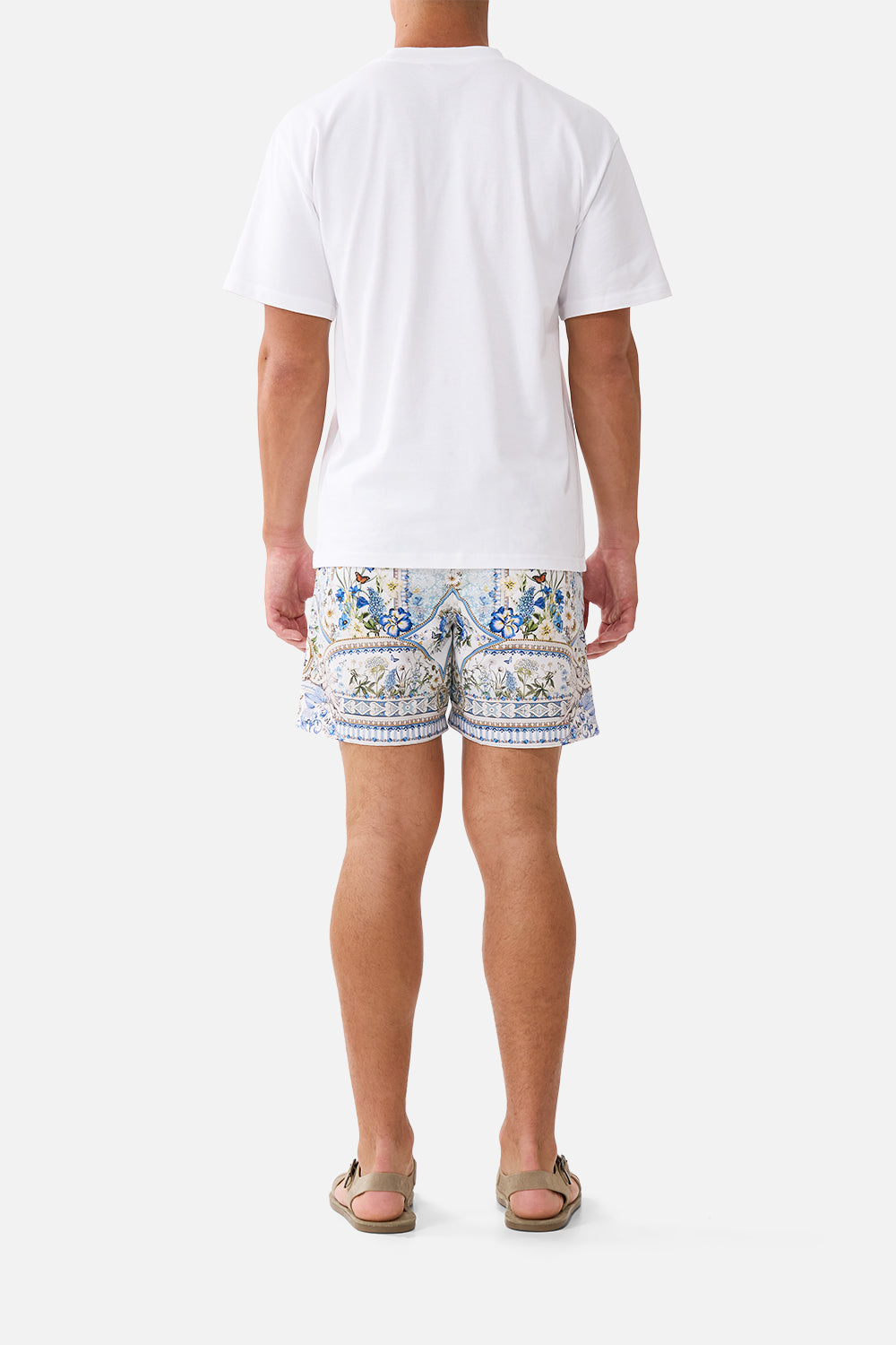 MID LENGTH BOARDSHORT WITH ELASTIC WAIST DANDELION SKIES