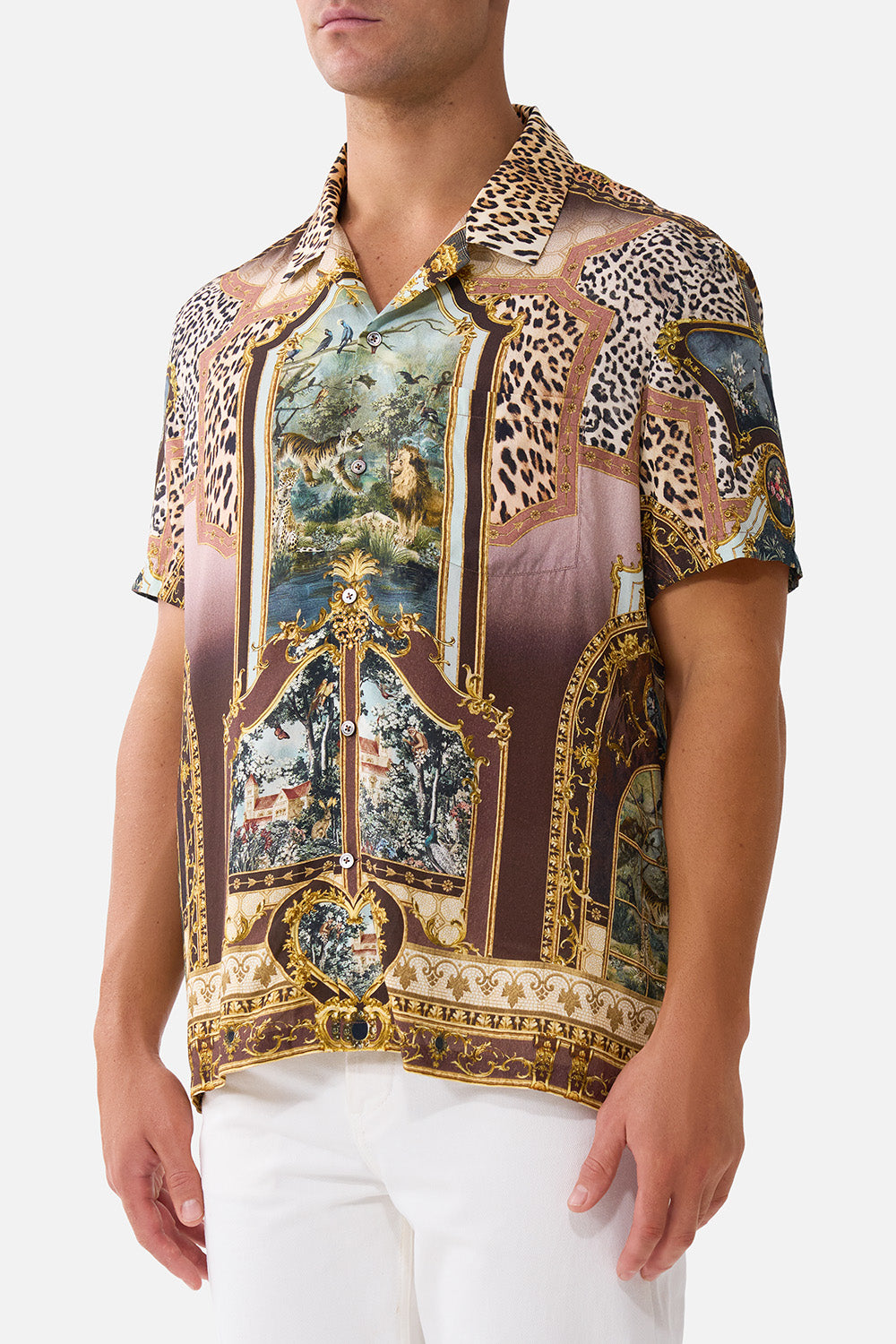 The CAMILLA SHORT SLEEVE CAMP COLLARED SHIRT ANIMALS IN THE PALACE