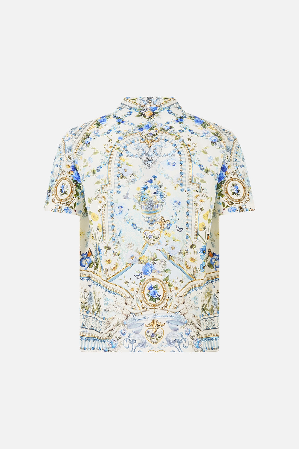 SHORT SLEEVE CAMP COLLARED SHIRT DANDELION SKIES