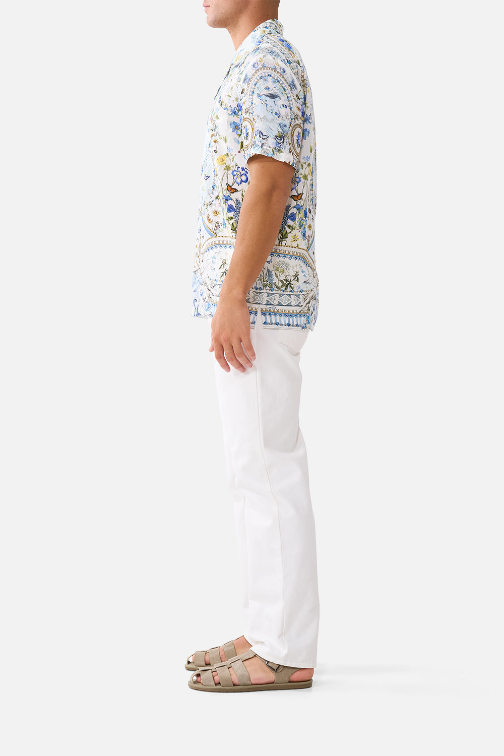SHORT SLEEVE CAMP COLLARED SHIRT DANDELION SKIES
