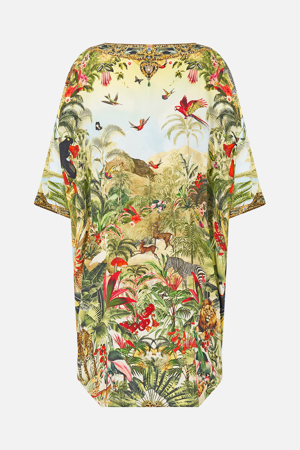 The CAMILLA Scoop Back Hem Dress Wanderlust Empire in our Wanderlust Empire print.