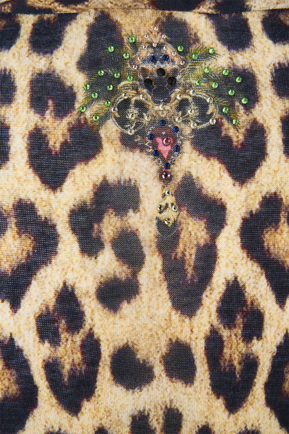 The CAMILLA Long Casual Jacket With Pockets Leotigra Land in our Leotigra Land print.