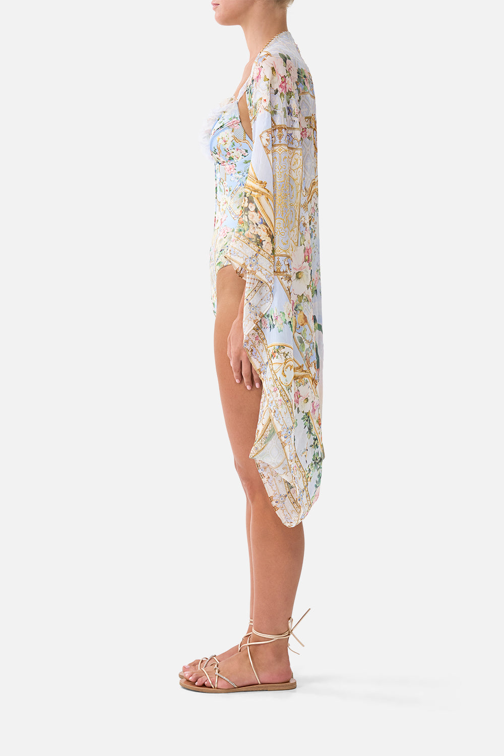 The CAMILLA Silk Chiffon Shrug Sisi Society in our Sisi Society print.