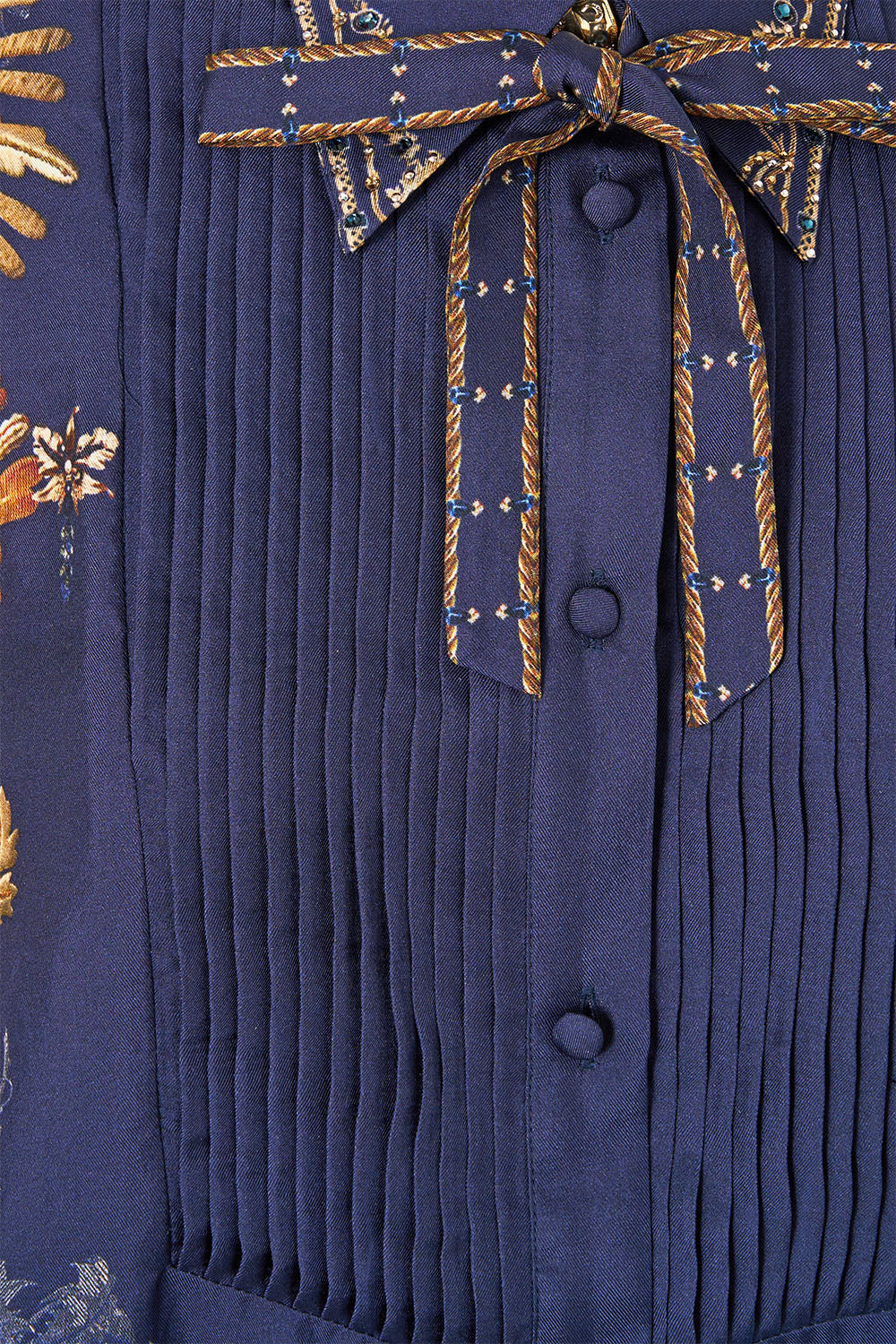 COLLARED SHIRT WITH PINTUCKS CLOAKED IN BAROQUE