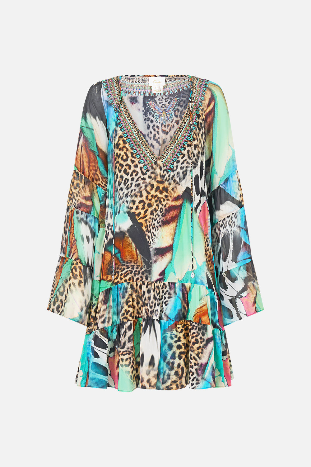 The CAMILLA A-LINE GATHERED PANEL DRESS BUTTERFLY BOHEMIA