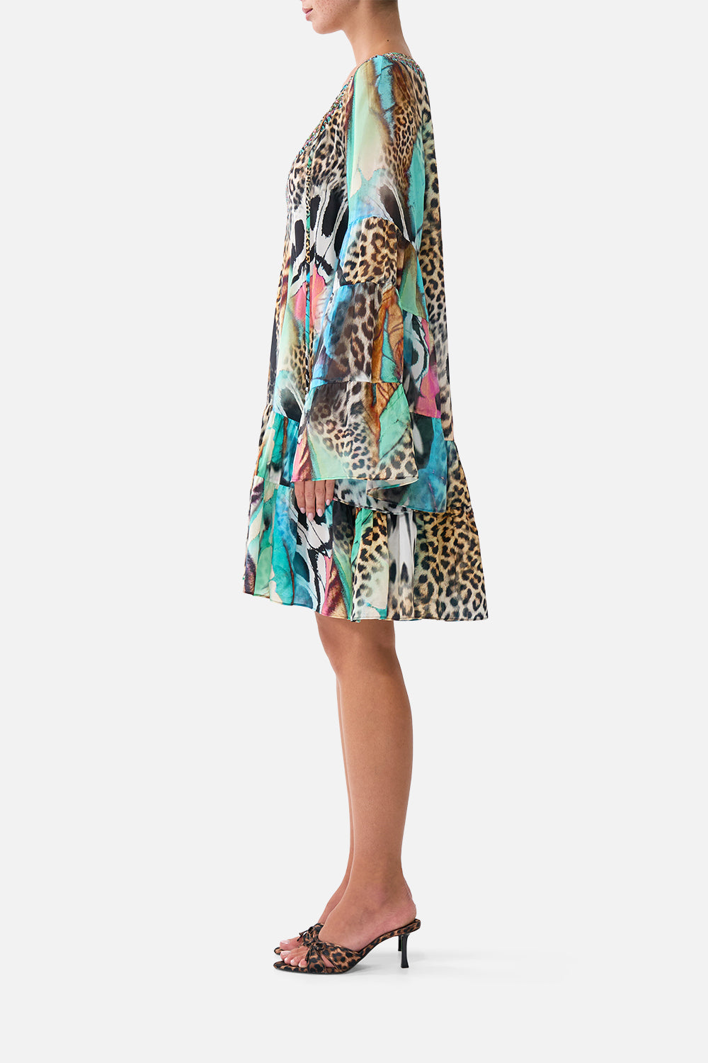 The CAMILLA A-LINE GATHERED PANEL DRESS BUTTERFLY BOHEMIA