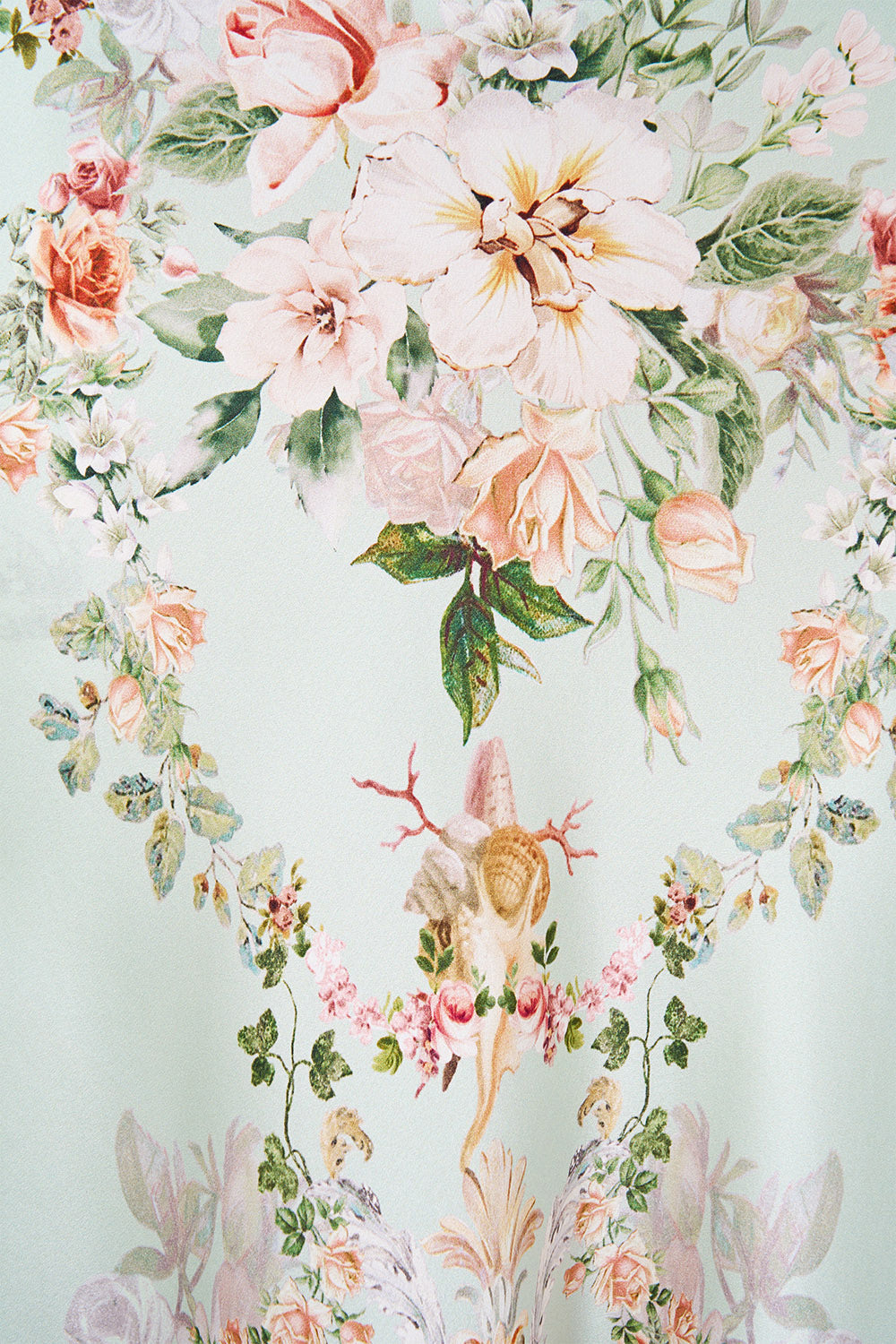 V NECK BIAS SLIP DRESS WITH BACK FRILL WILDFLOWER WUNDERLAND