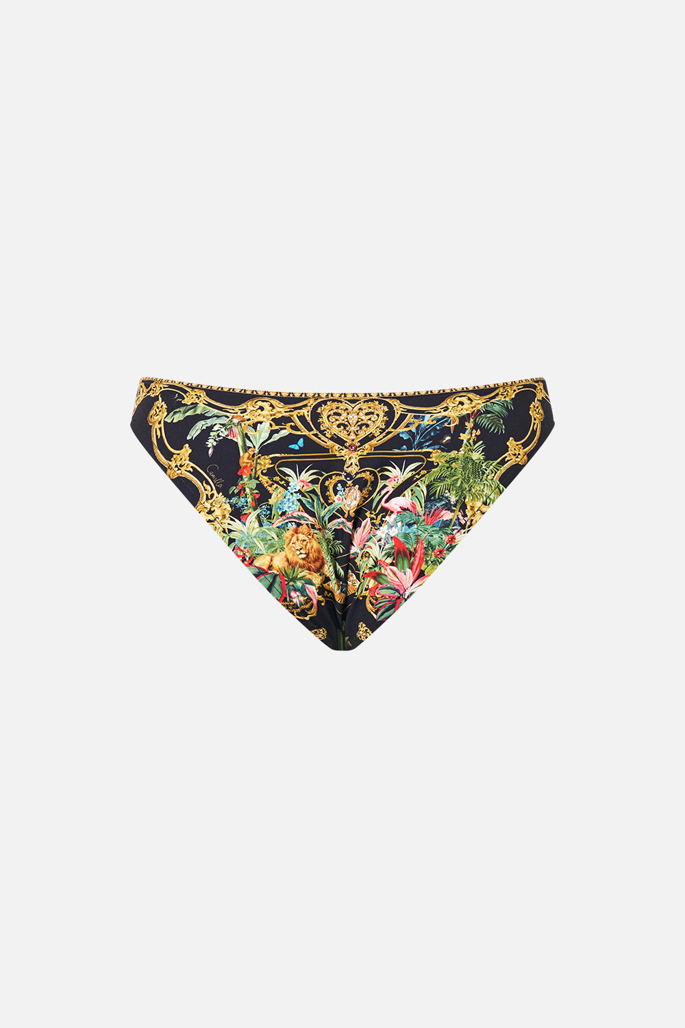 The CAMILLA SHORT SLEEVE CAMP COLLARED SHIRT ANIMALS IN THE PALACE in our  print.