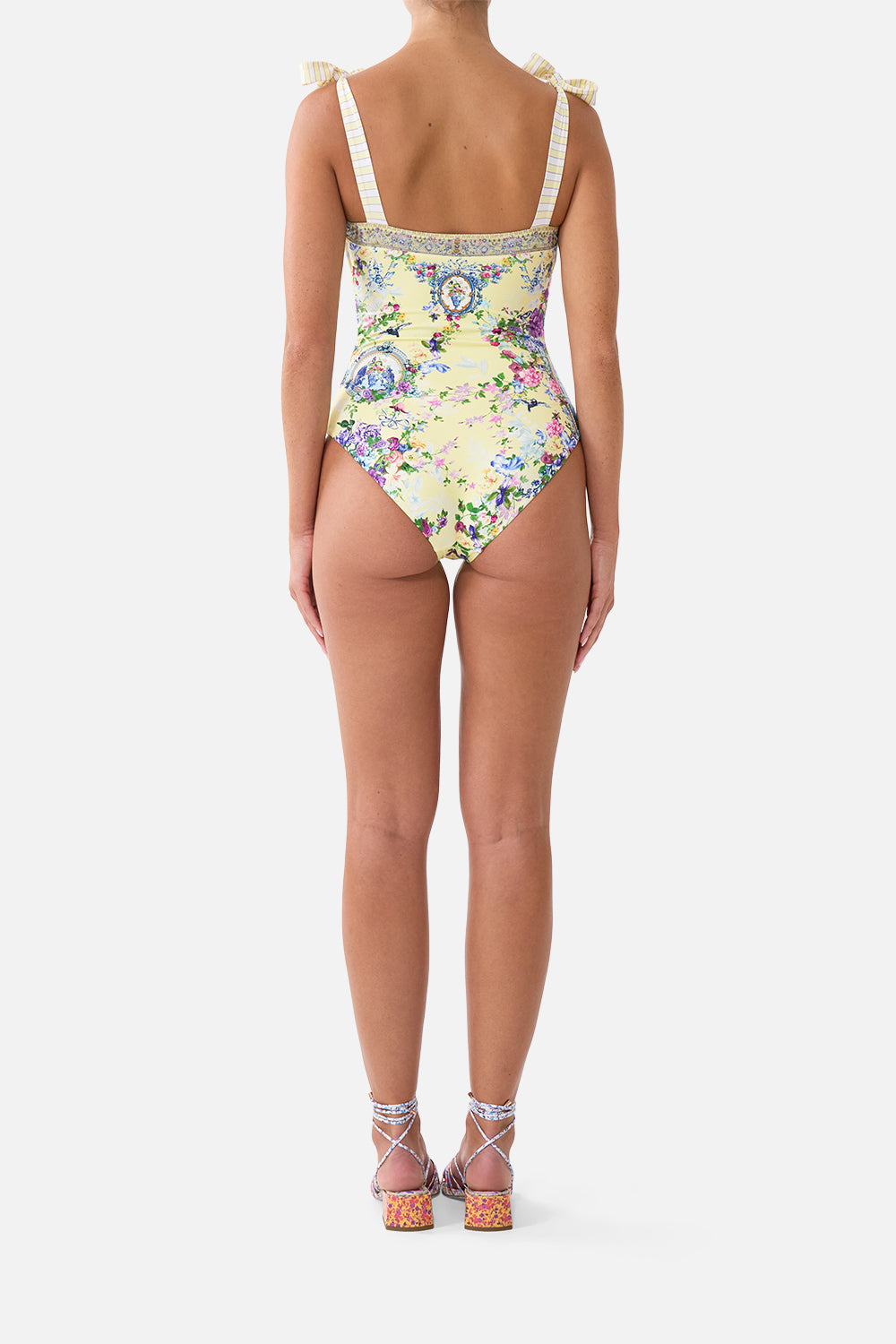 The CAMILLA Panelled Bodice One Piece W/ Tie Straps Chinoiserie Child in our Chinoiserie Child print.