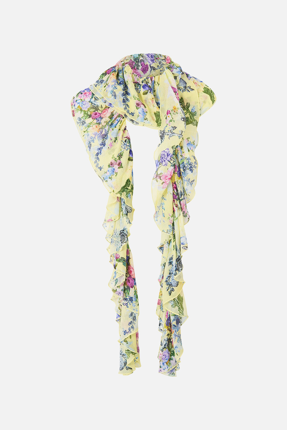 The CAMILLA Ruffle Scarf Chinoiserie Child in our Chinoiserie Child print.