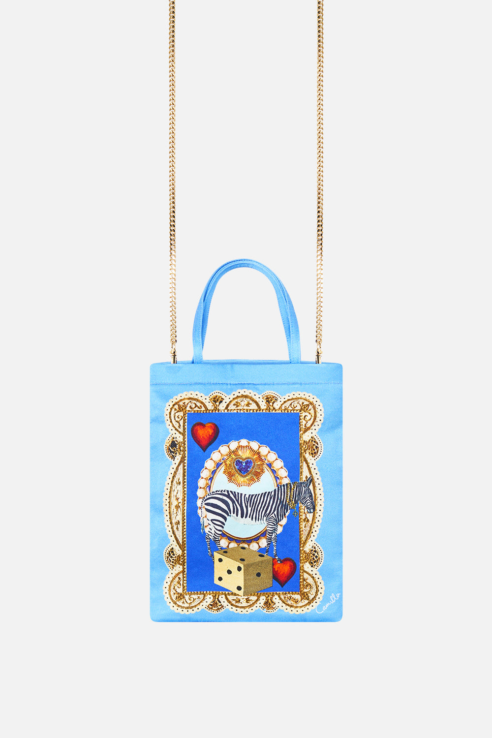EMBELLISHED MINI TOTE WITH CHAIN STRAP VERSES IN VINTAGE