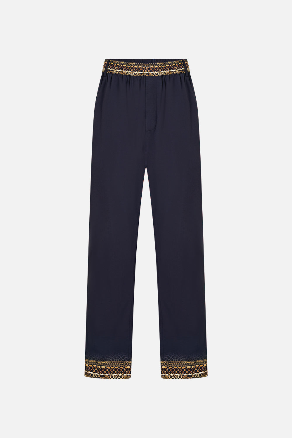 The CAMILLA Tapered Elasticated Lounge Pant in our Cloaked in Baroque print, front view.