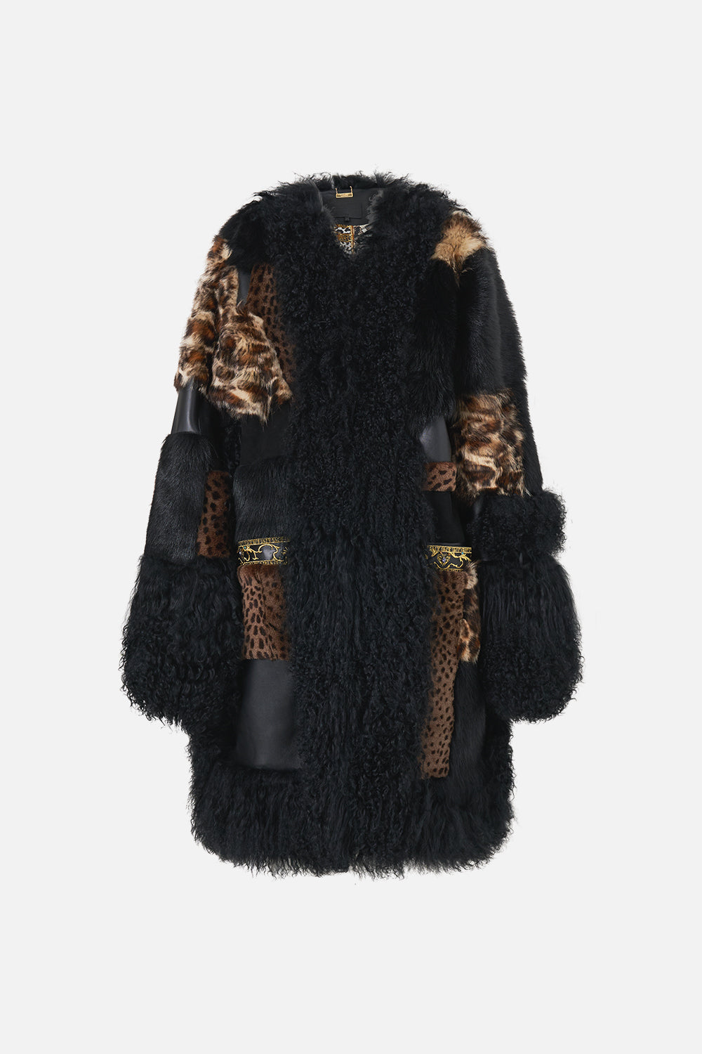 The CAMILLA LEATHER PATCHWORK COAT LEOPARD LIBERTINE