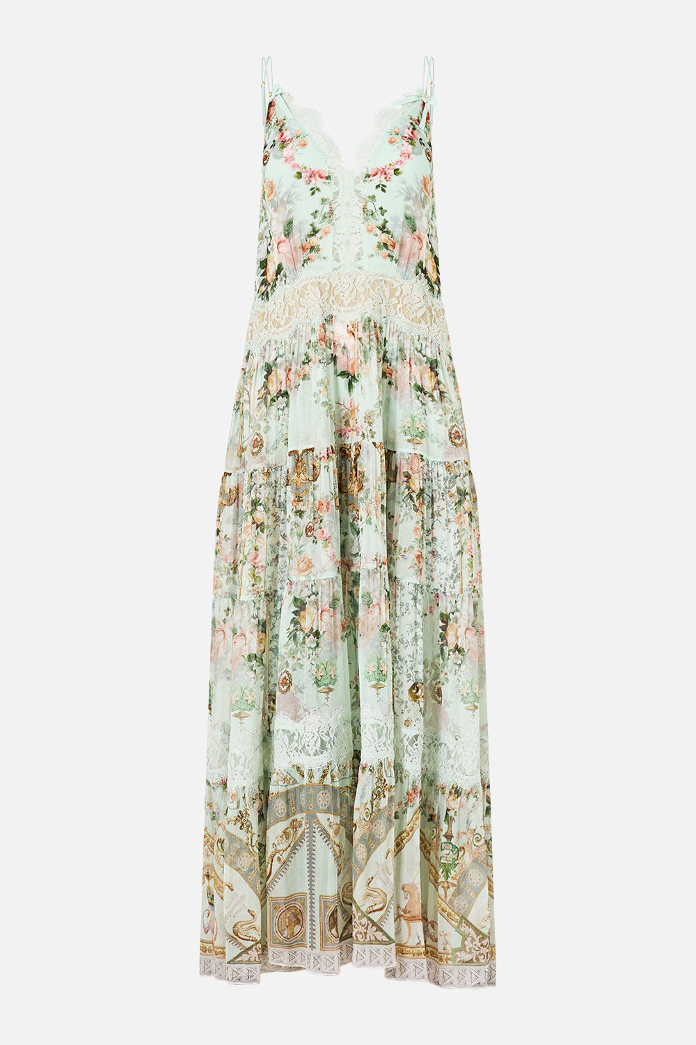 TRAPEZE TIERED DRESS WITH LINING WILDFLOWER WUNDERLAND