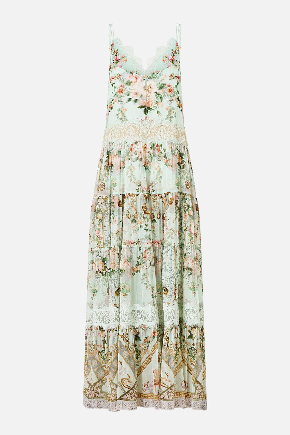 TRAPEZE TIERED DRESS WITH LINING WILDFLOWER WUNDERLAND