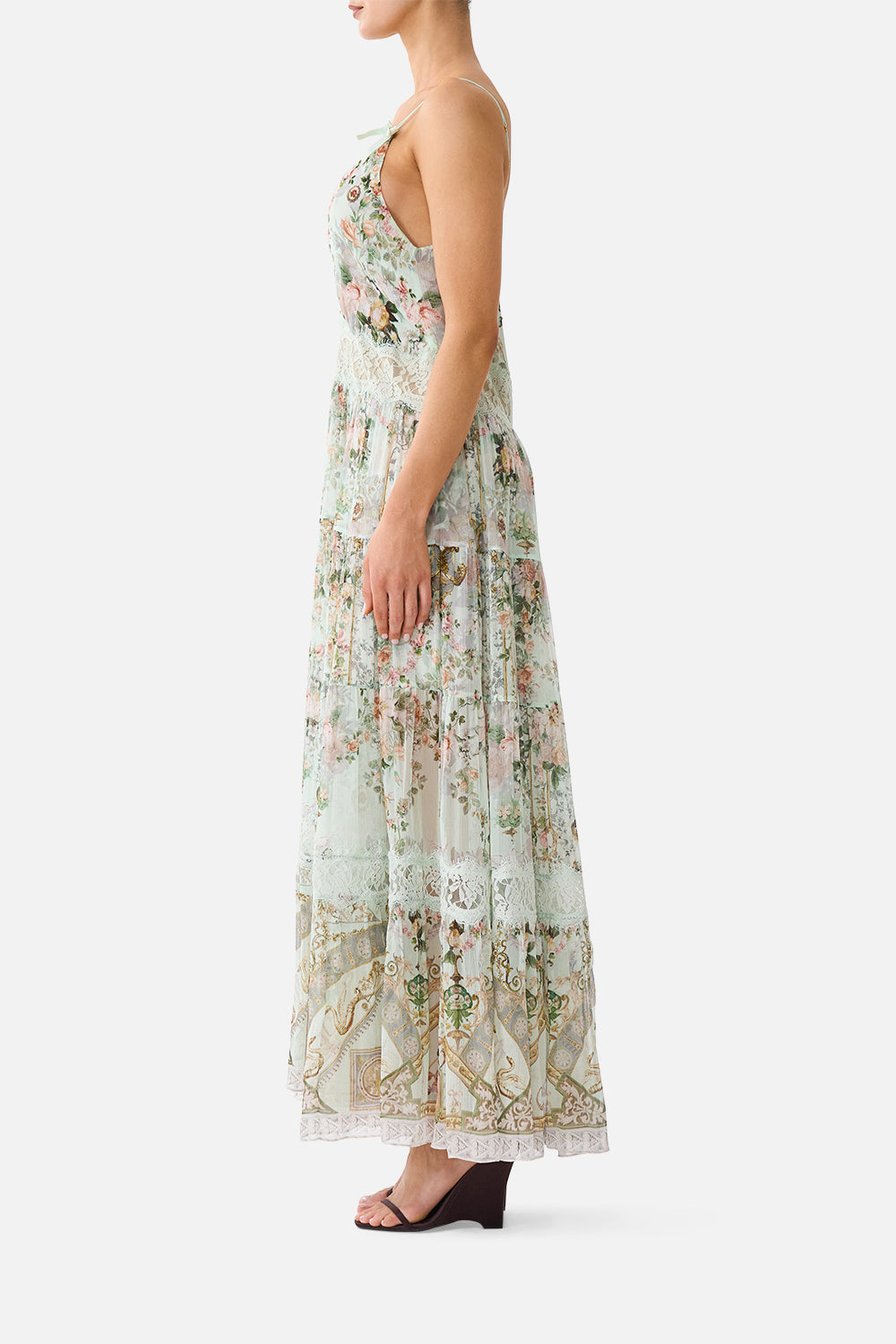 TRAPEZE TIERED DRESS WITH LINING WILDFLOWER WUNDERLAND