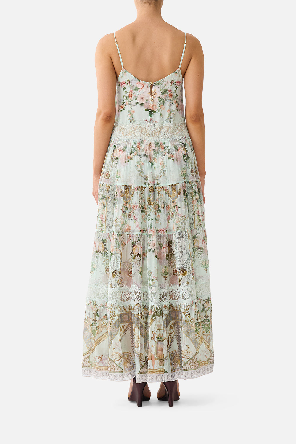 TRAPEZE TIERED DRESS WITH LINING WILDFLOWER WUNDERLAND