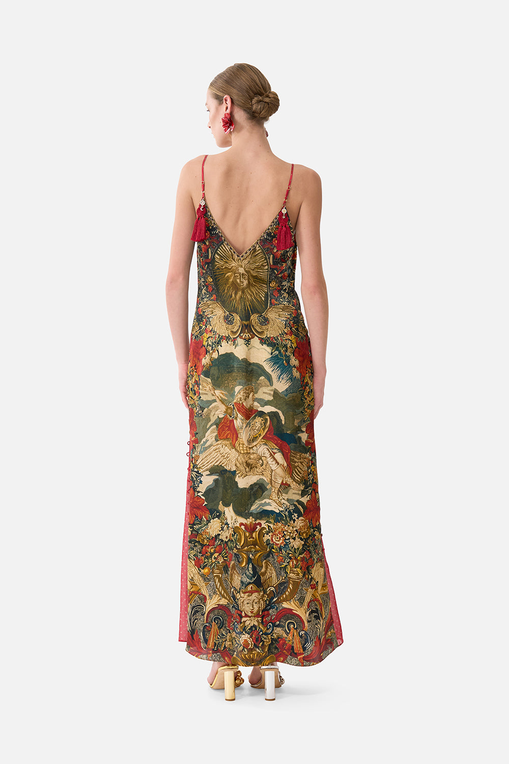 The CAMILLA STRAPPY MAXI DRESS WITH TIERS WANDERLUST EMPIRE in our  print.
