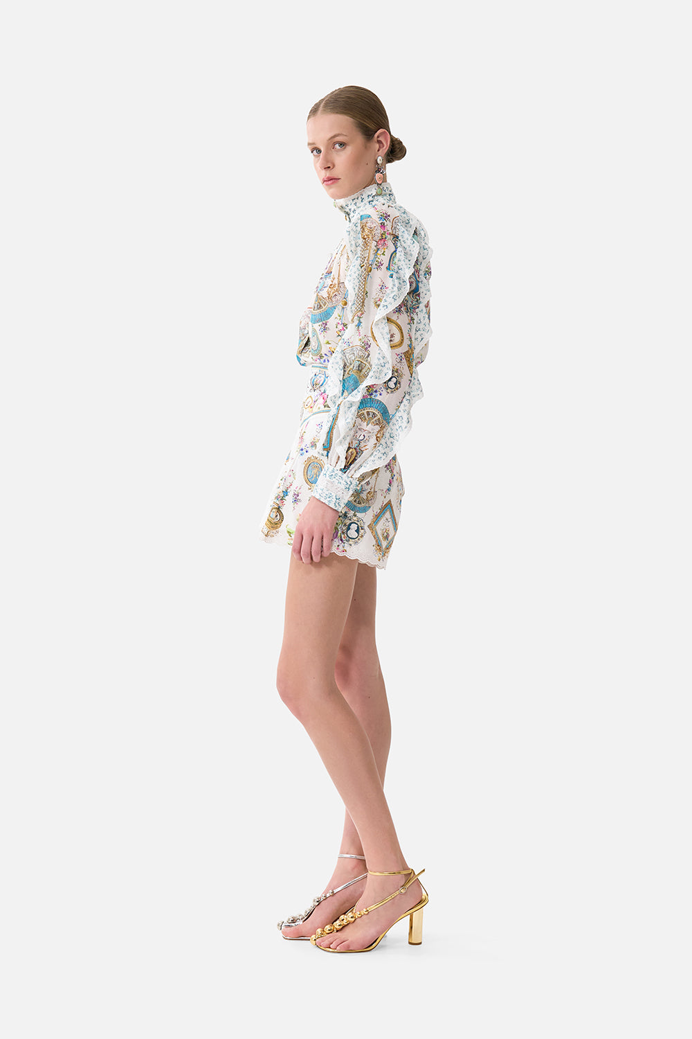 The CAMILLA Corset Waist Short in our Art For The Artisans print.