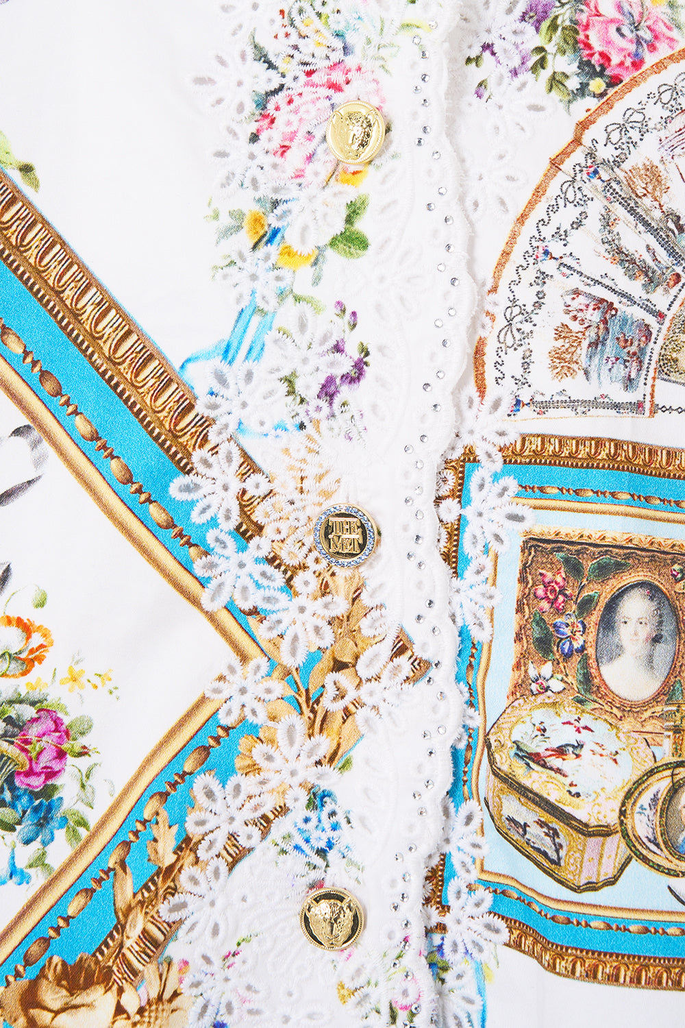 The CAMILLA LONG BUTTON FRONT DRESS A BELOVED BOUDOIR in our  print.