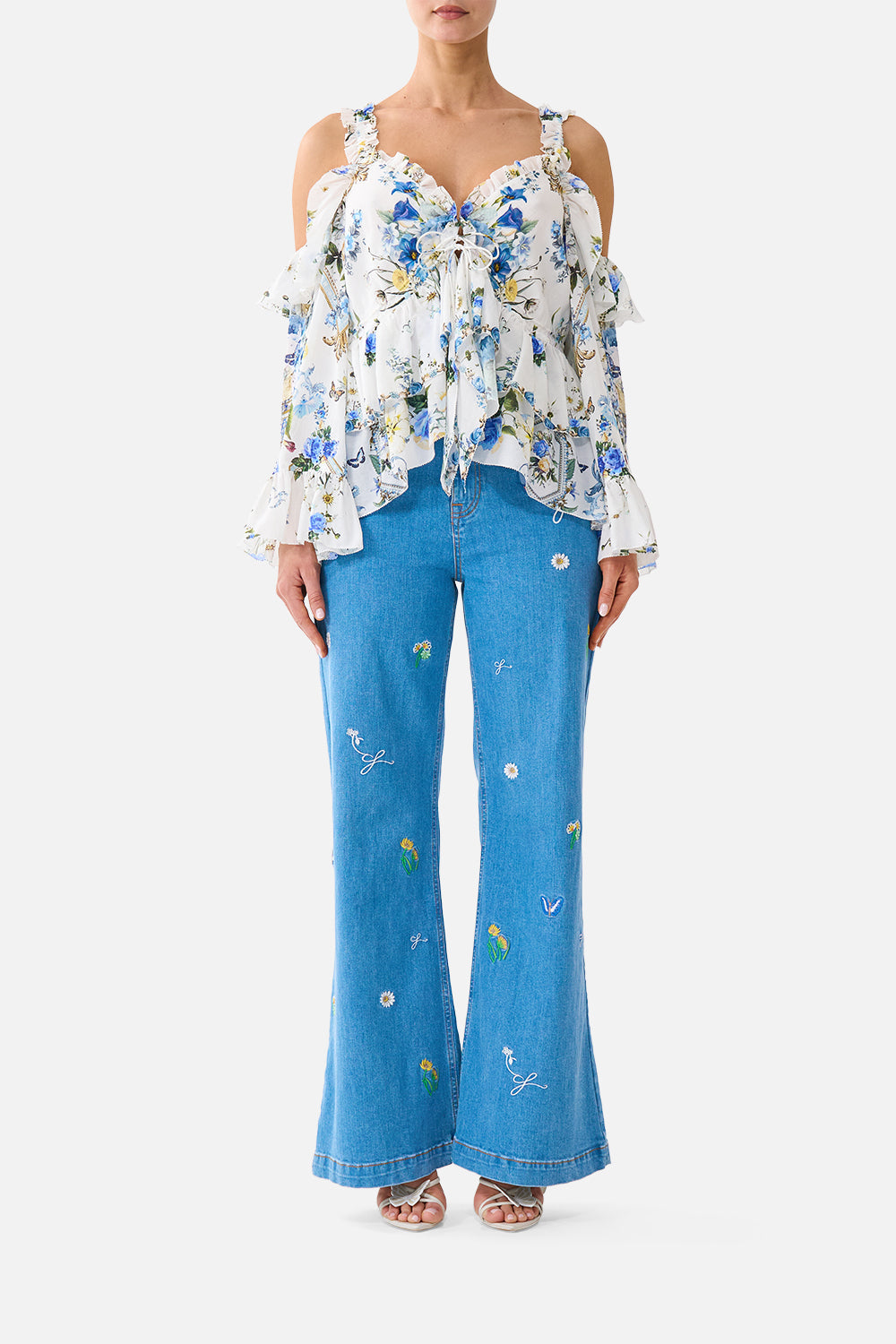 The CAMILLA RELAXED COLLARED SHIRT WITH POCKET ART FOR THE EMPRESS in our ART FOR THE EMPRESS print.
