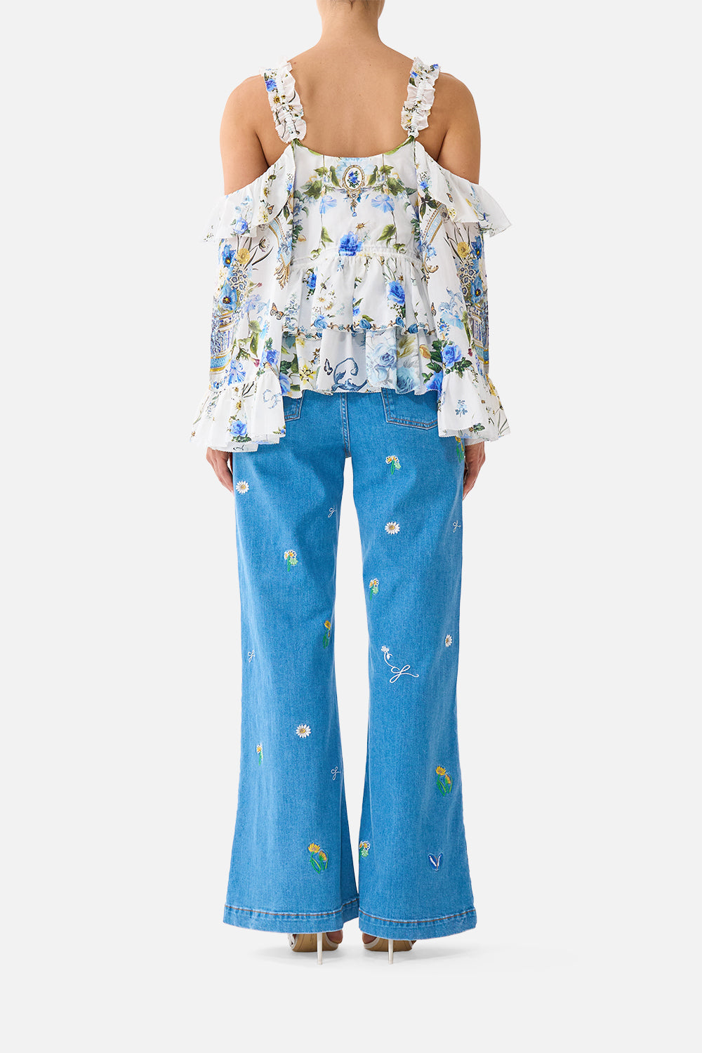 The CAMILLA RELAXED COLLARED SHIRT WITH POCKET ART FOR THE EMPRESS in our  print.