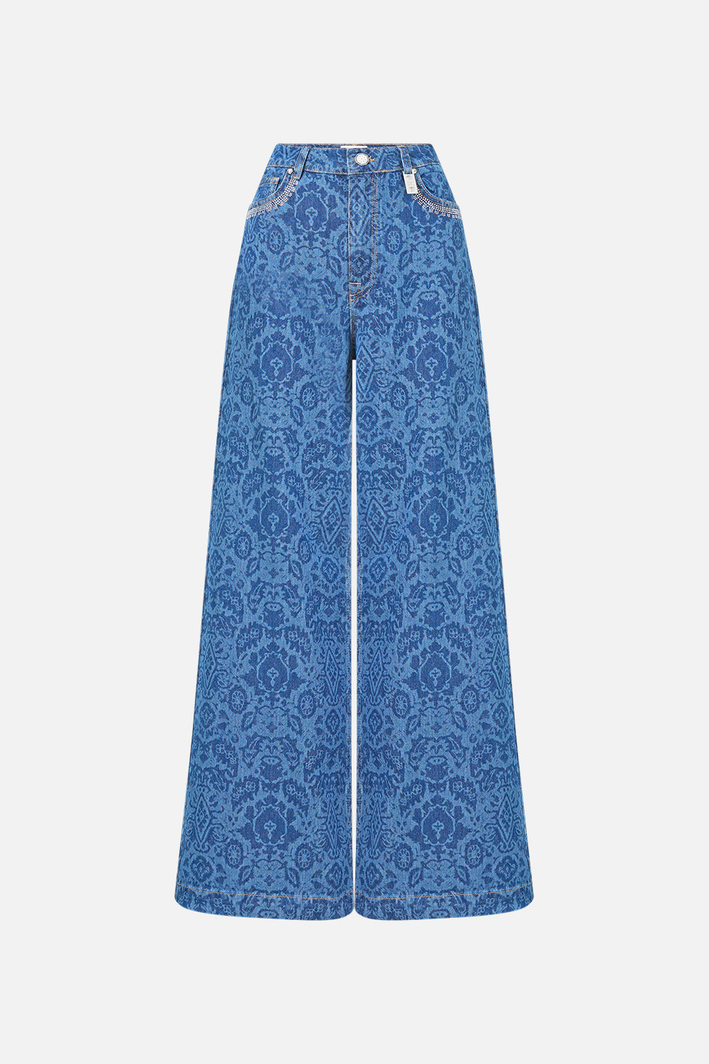 The CAMILLA LONG TIERED DRESS WITH BOW TIES CERAMIC PANORAMIC in our  print.