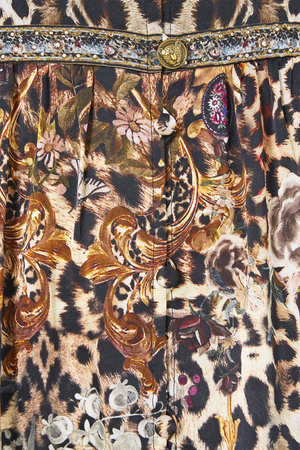 The CAMILLA REVERSIBLE HALTER TIE BACK TOP PAINTED PRAYERS in our  print.
