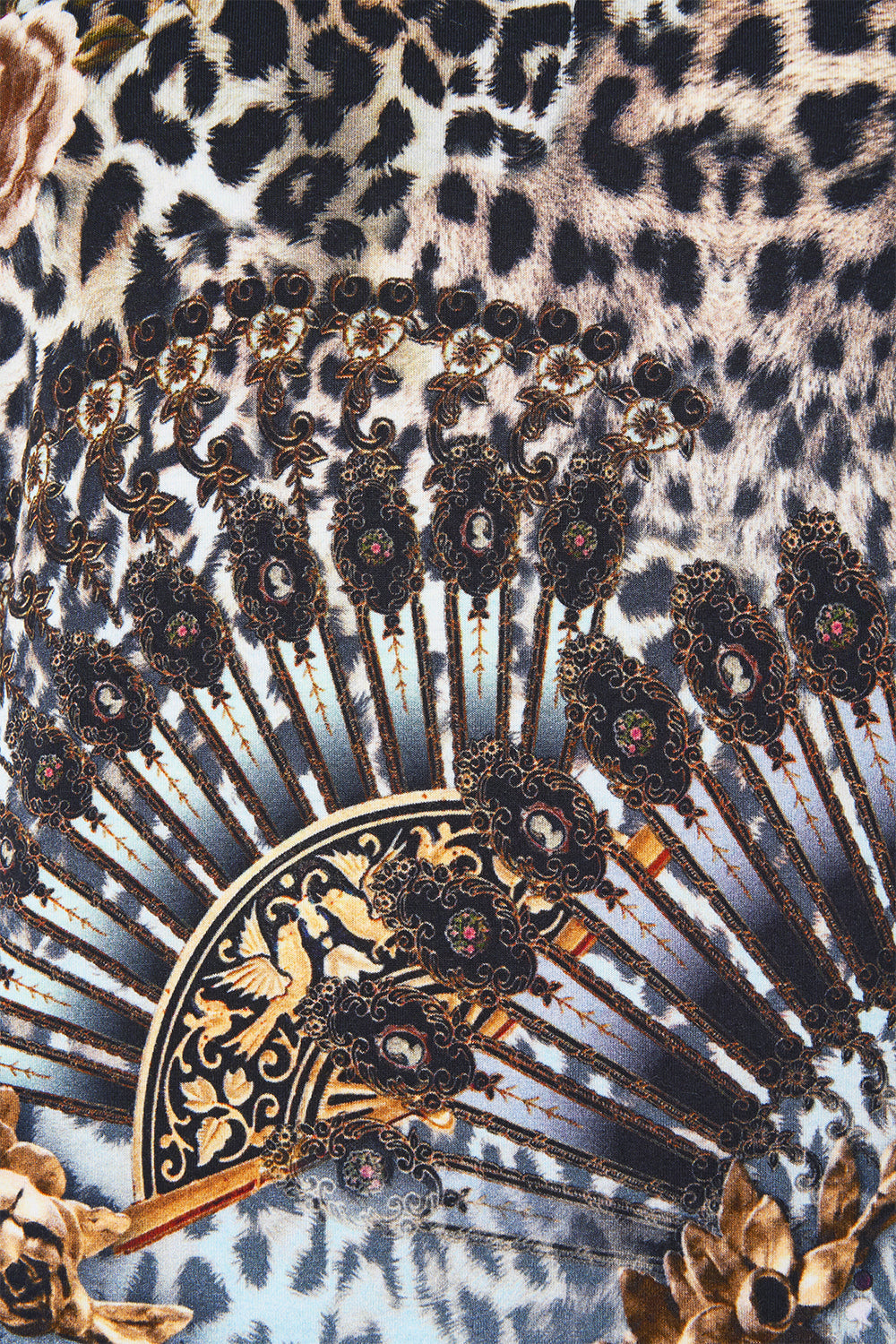 The CAMILLA DEEP COWL PLUNGE DRESS THE SECESSION SESSIONS in our  print.