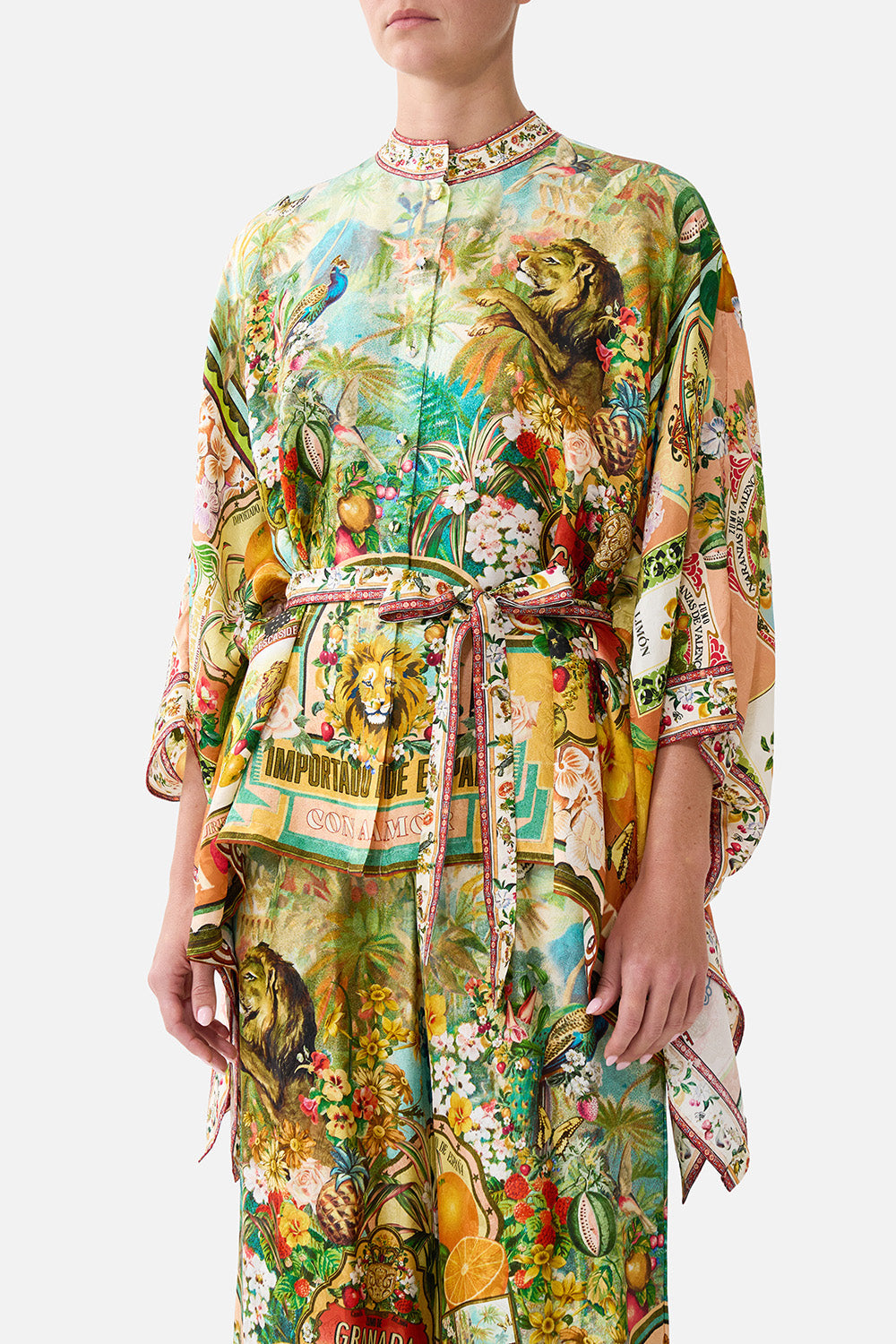 The CAMILLA LONG SLEEVE OVERSIZED SHIRT WITH POCKET WANDERLUST EMPIRE in our  print.