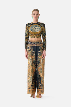 The CAMILLA Jersey Long Sleeve Top With Hardware in our Museum Memoirs print.