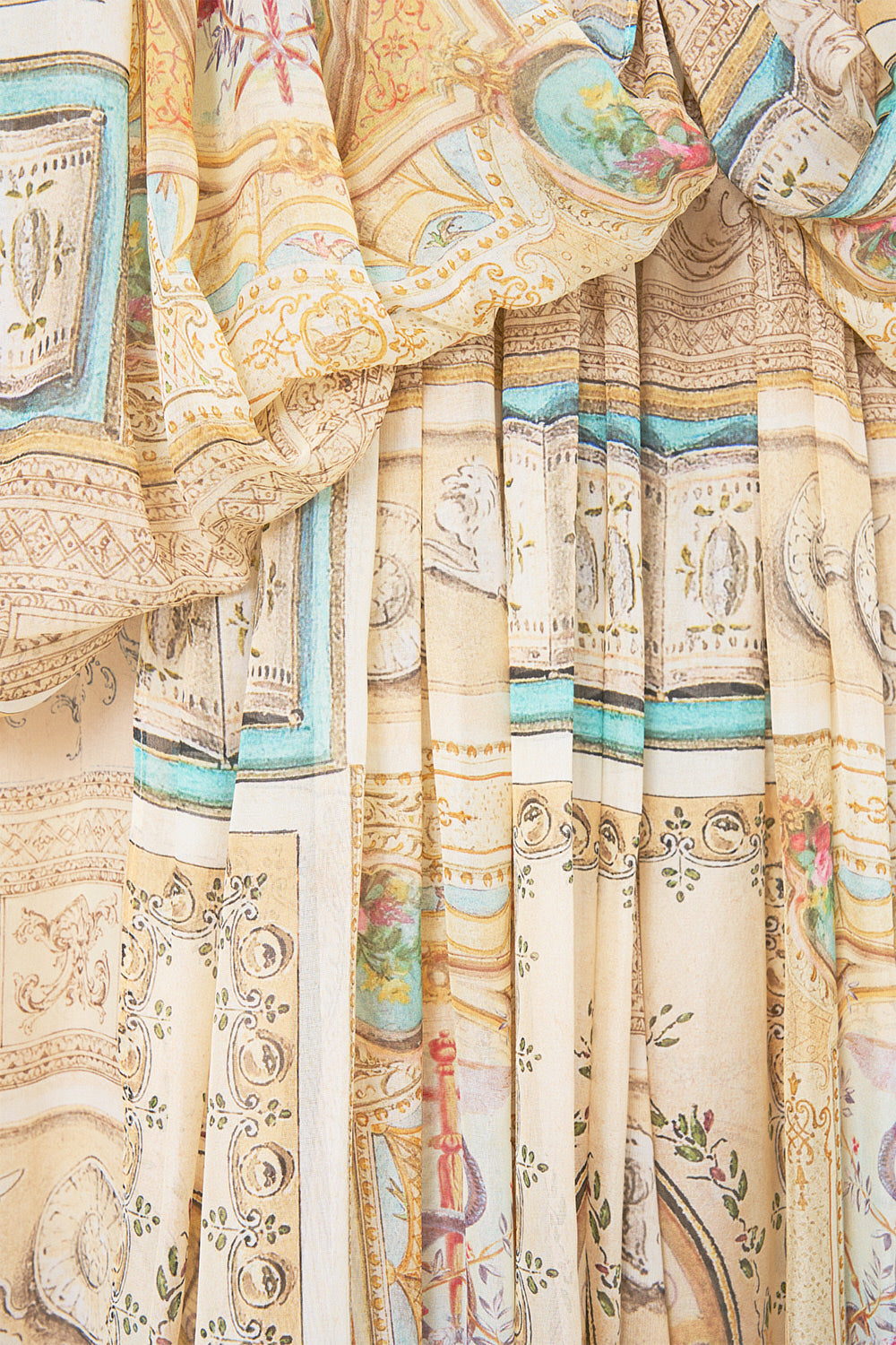 The CAMILLA BIAS SLIP DRESS WITH FRILL HEM SILK ESSENTIALS in our  print.