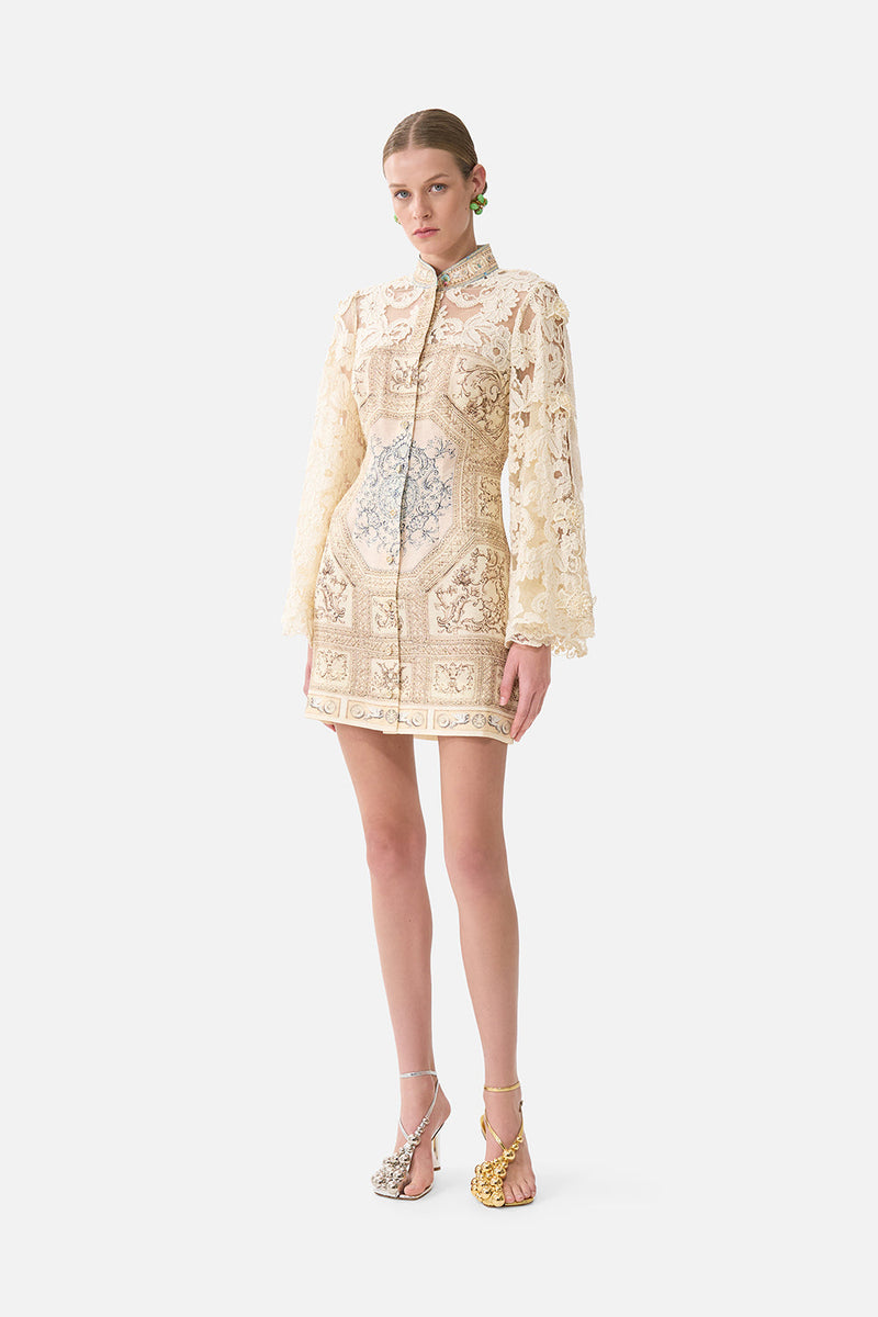 LACE SLEEVE MINI SHIFT DRESS A BELOVED BOUDOIR