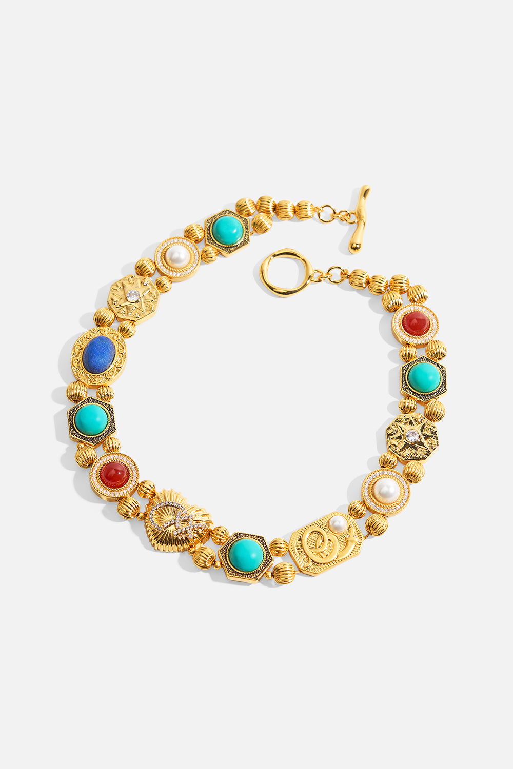 MY CAMEO ROMEO STATEMENT NECKLACE GOLD