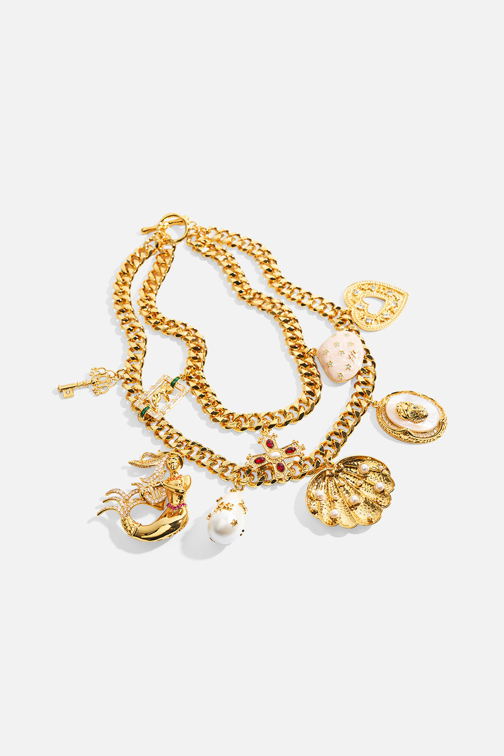 QUEEN OF CHARMS STATEMENT NECKLACE GOLD