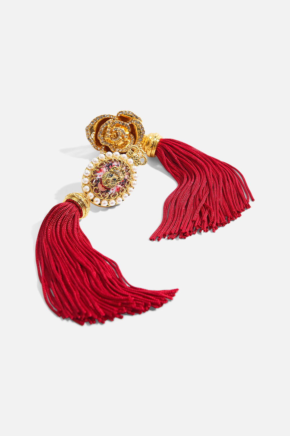 The CAMILLA SCRUNCHIE WITH TIE THE CALL OF CATALONIA in our  print.