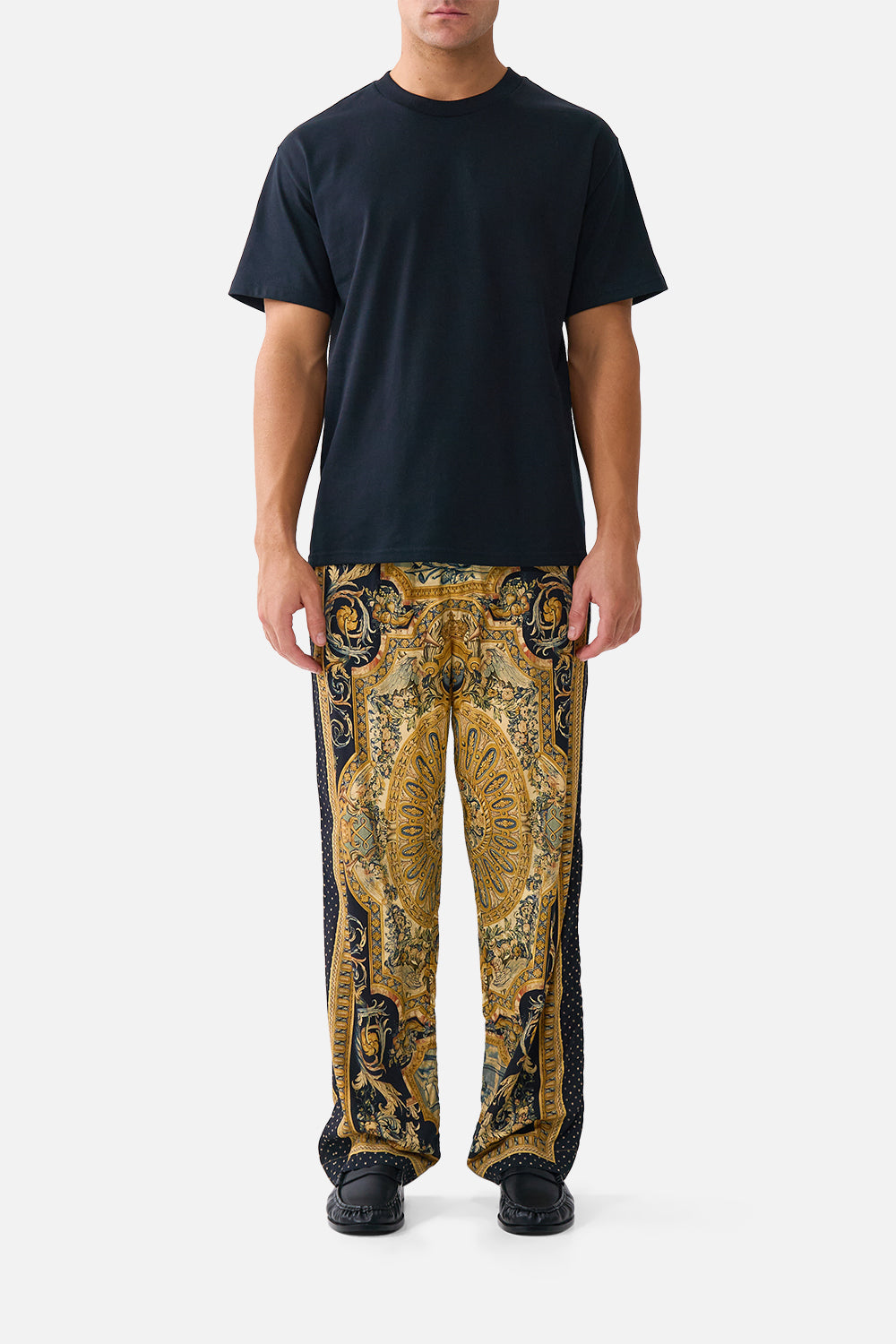 The CAMILLA SIDE SPLIT JERSEY TEE NIGHT GARDEN in our  print.