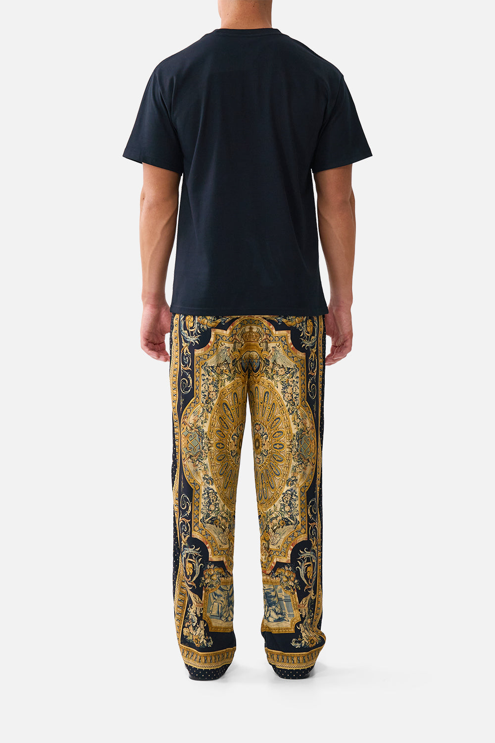 The CAMILLA SIDE SPLIT JERSEY TEE NIGHT GARDEN in our  print.